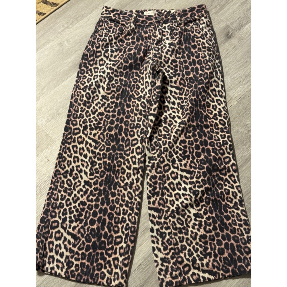 PacSun Casey Low Rise Baggy Jeans Leopard Animal Print Wide Leg Denim Size 26